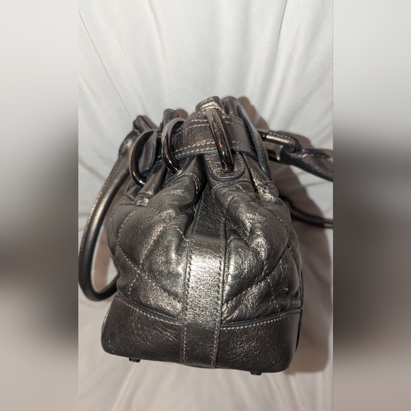 Burberry Beaton Bag Quilted Leather Metalic Pewter Shoulder Bag keeks COA Guc - Picture 9 of 16